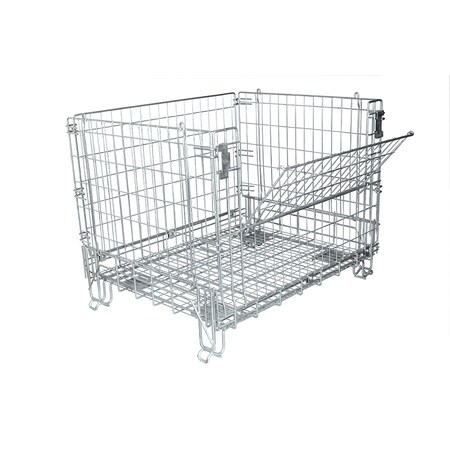 Durastar Wire Container 48x40x38H 2 Swvl/2 Rigid Poly/Poly Casters 15403-5" PTU Casters